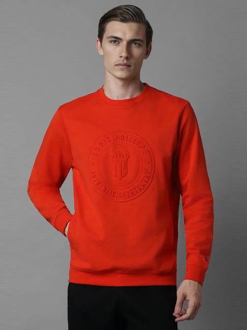 Louis Philippe Red Cotton Regular Fit Sweatshirt-picture-43