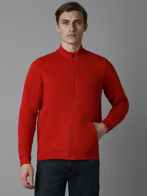 Louis Philippe Red Cotton Regular Fit Sweatshirt-picture-42