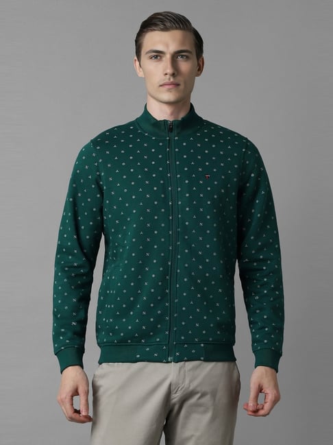Louis Philippe Green Cotton Regular Fit Printed Sweatshirt-picture-21
