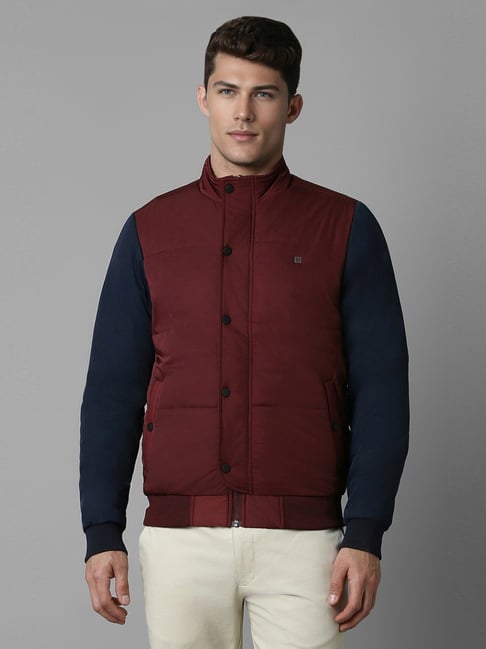 Louis Philippe Maroon Regular Fit Printed Jacket-picture-18