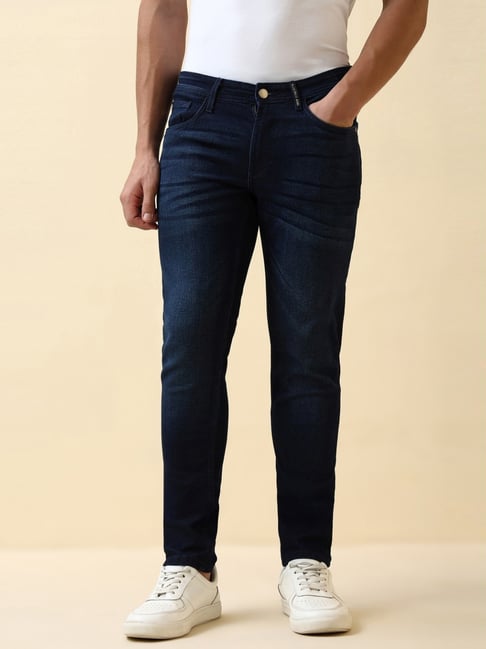 Allen Solly Navy Cotton Skinny Fit Jeans-picture-33