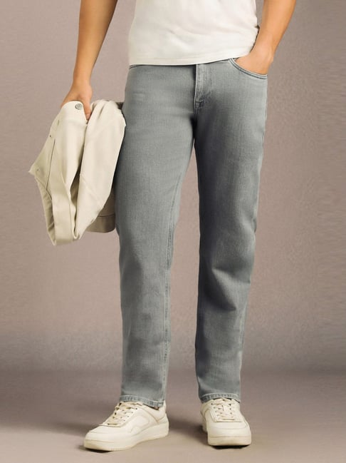 Louis Philippe Grey Cotton Slim Fit Jeans-picture-30