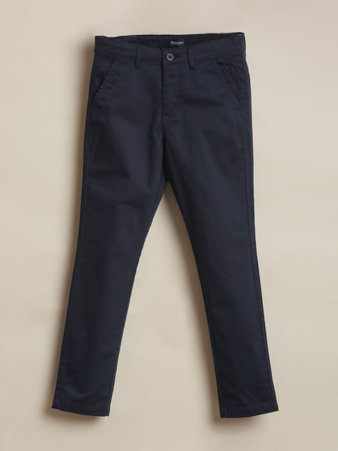 Allen Solly Boys Navy Cotton Slim Fit Trousers-picture-35