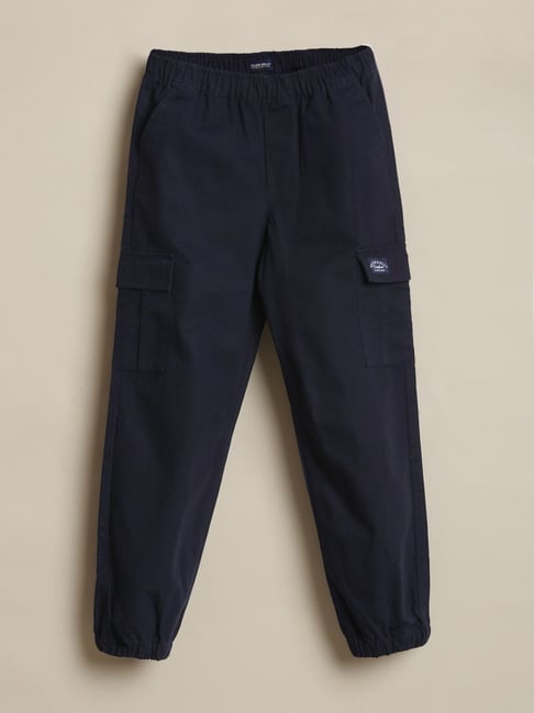 Allen Solly Boys Navy Cotton Slim Fit Trousers-picture-32