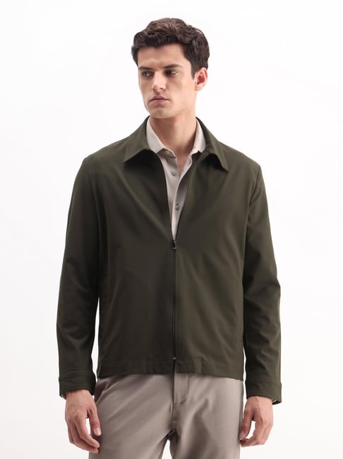 Rare Rabbit Green Solid Regular Fit Jacket-picture-31