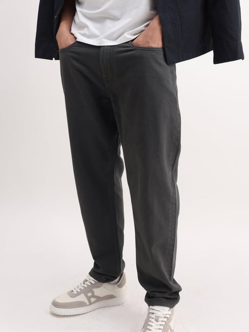 Rare Rabbit Grey Solid Slim Fit Jeans-image-15