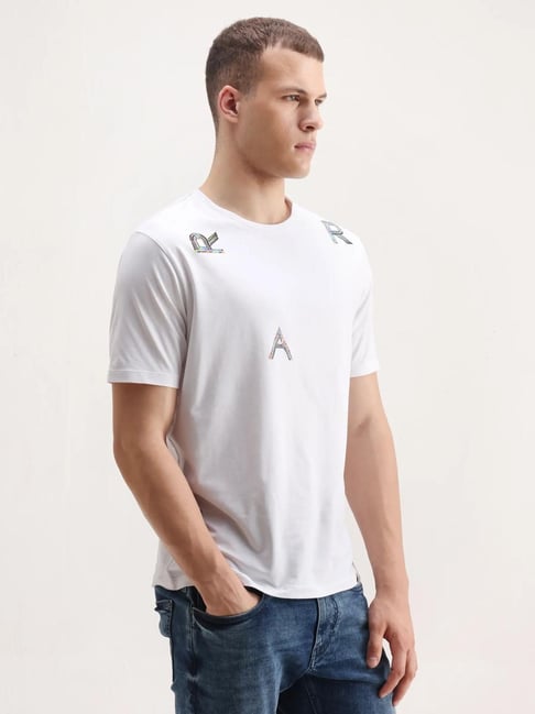 Rare Rabbit White Graphic Regular Fit T-Shirt-image-37
