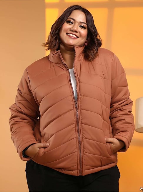 Instafab Plus Brown Regular Fit Jacket-picture-37