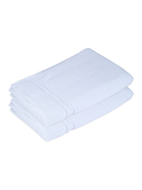 Boutique Living Platinum Pulse White Cotton Blend Hand Towels - Set of 2-picture-22