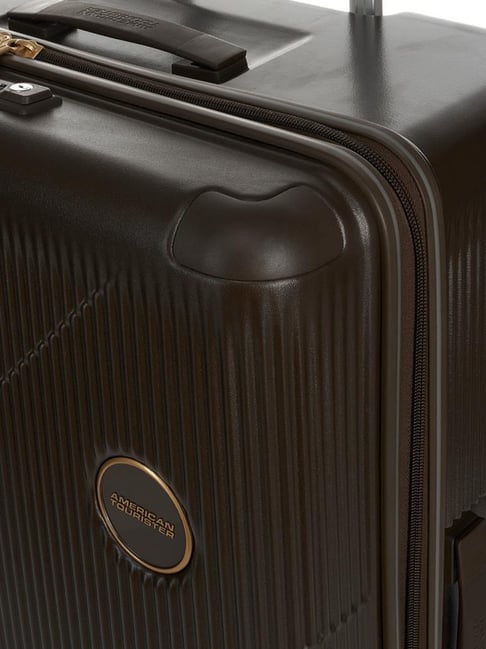 American Tourister Brown Alcoveplus Striped Medium Hard Sided