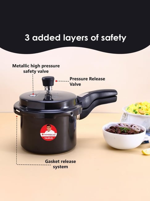 Buy Wonderchef Taurus Black Hard Anodized Outer Lid Pressure