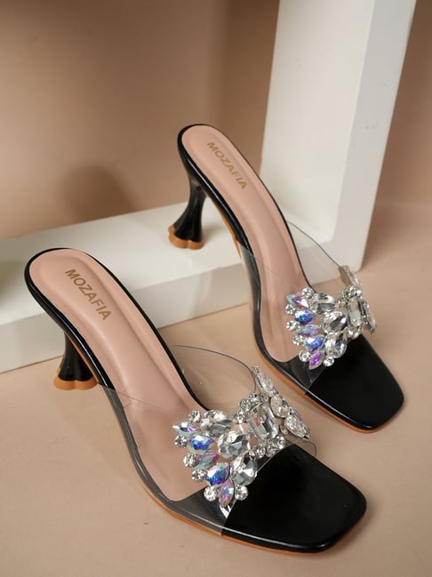 Mozafia Women's Black Casual Sandals-picture-39