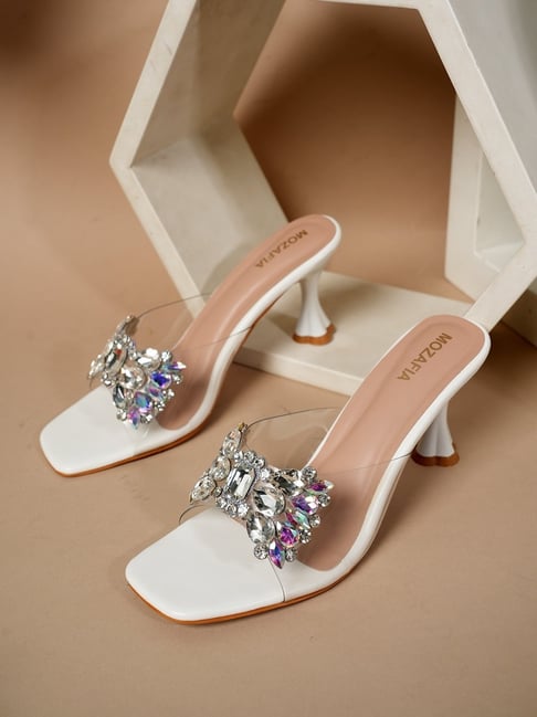 Mozafia Women's White Casual Sandals-picture-22