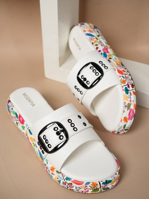 Mozafia Women's White Casual Wedges-picture-26