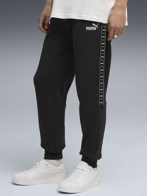 Puma Black Essentials Tape Logo Regular Fit Sweatpants