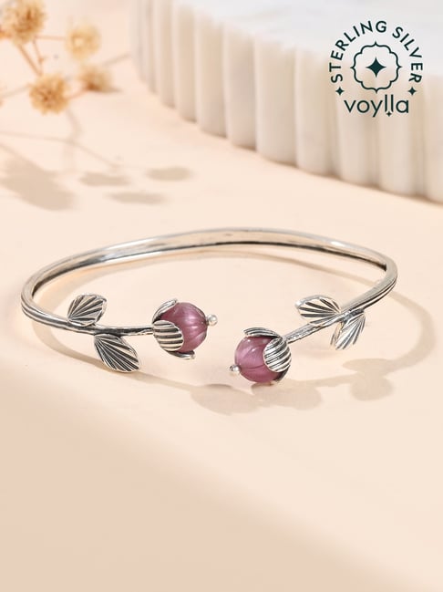Voylla Silver Bloom 925 Sharisa Cuffs Bracelet