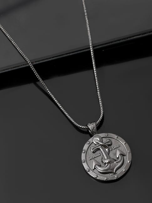 Voylla Black Eclipse Anchor of Hope Pendant