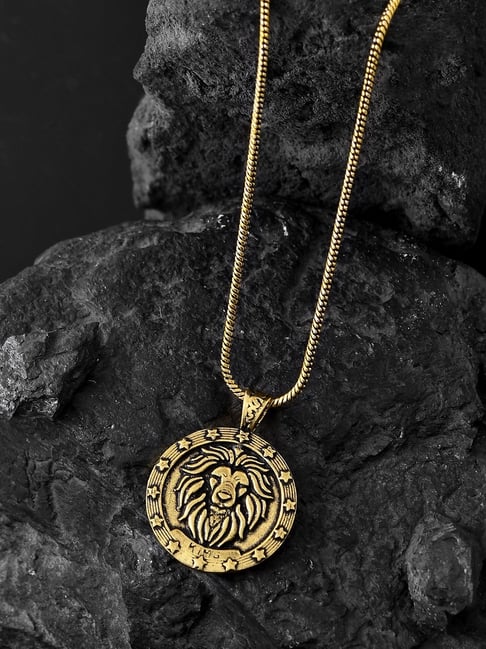 Voylla Gold Statement Golden Roar Pendant-picture-33