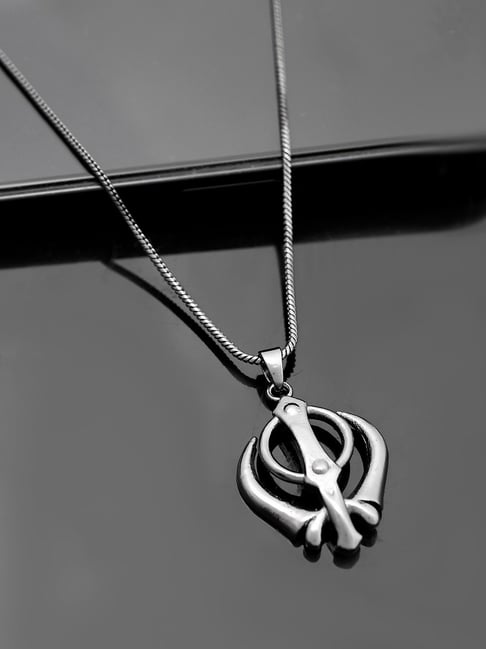 Voylla Black Eclipse Khanda Sikh Religious Pendant