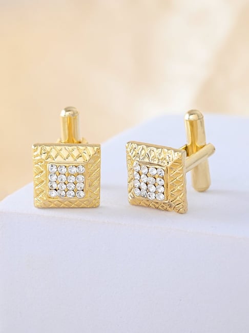 Voylla Gold Golden Radiance Cufflinks
