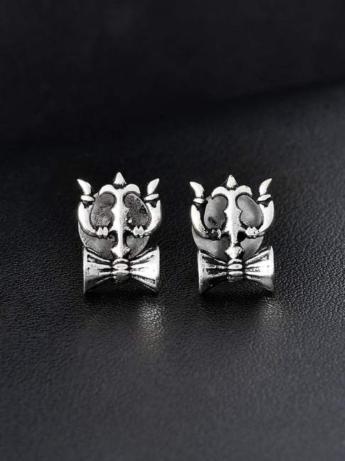 Voylla Silver Statement The Divya Trishul Stud Earrings