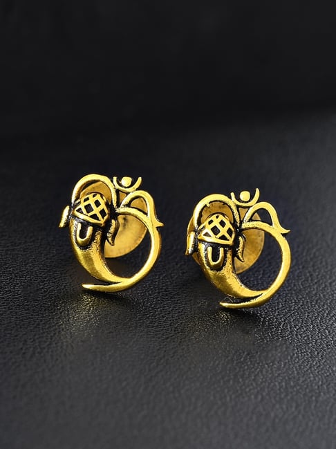 Voylla Gold Statement The Ganesha Grace Stud Earrings