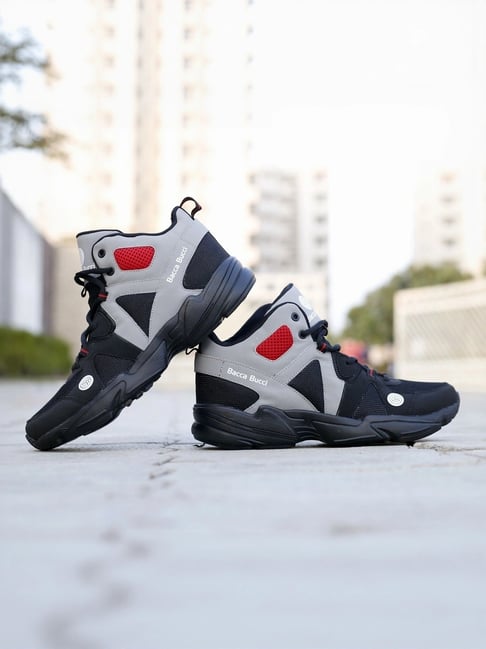 Bacca Bucci Men's CAPER Grey Basketball Shoes-image-15