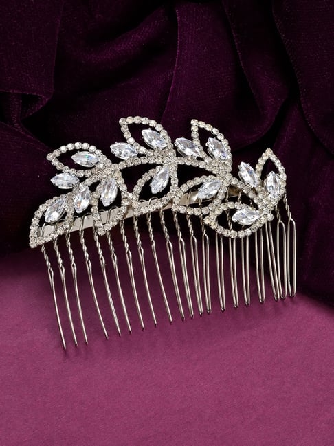Voylla Silver Royal Romance Maitea Hair Comb Pin-picture-15