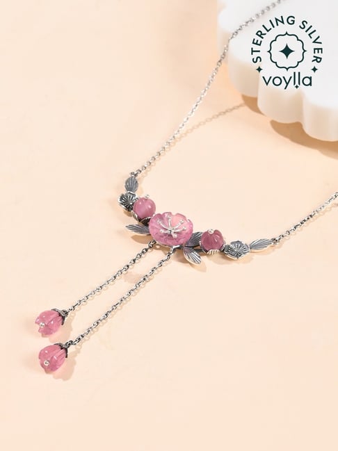 Voylla Silver Bloom 925 Sterling Silver Misaki Princess Necklace