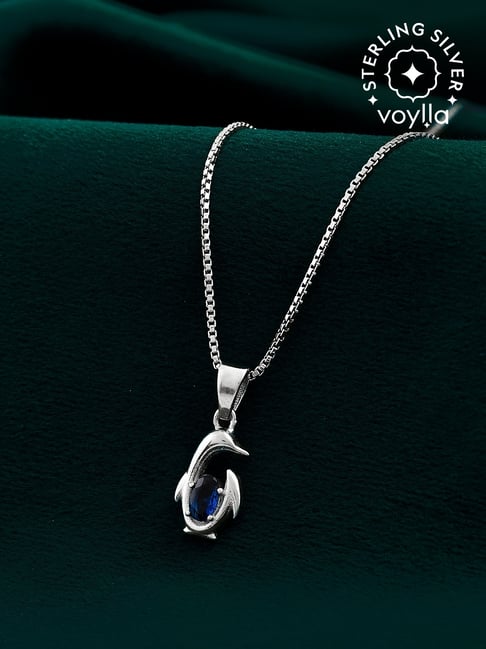 Voylla Silver Tropical Wildlife Icy Cold Penguin Pendant