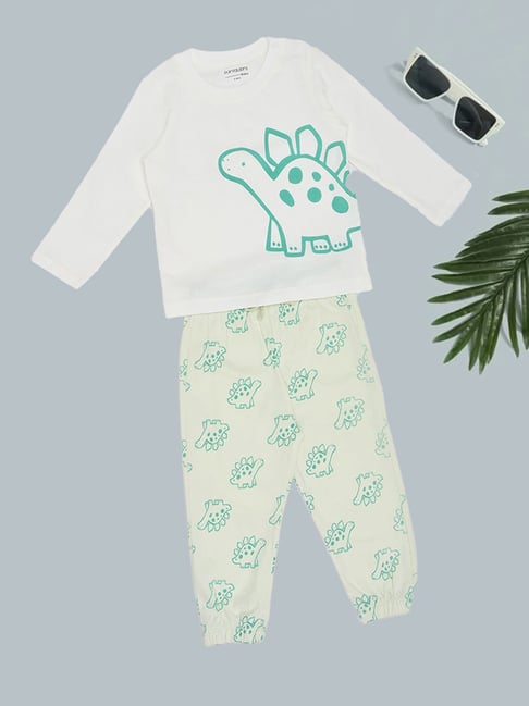 Pantaloons Baby Boys Misty Jade Printed Clothing Set