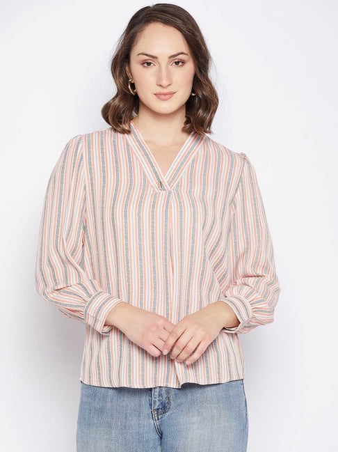 MADAME Multicolor Striped Regular Fit Top-picture-25