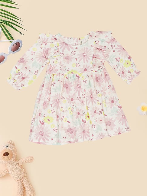 Pantaloons Baby Girls Snow White Floral Print Dress