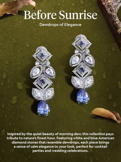 Voylla Silver Before Sunrise Aqua Casual Ring