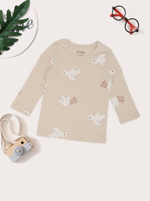 Pantaloons Baby Girls Whitecap Gray Printed T-Shirt