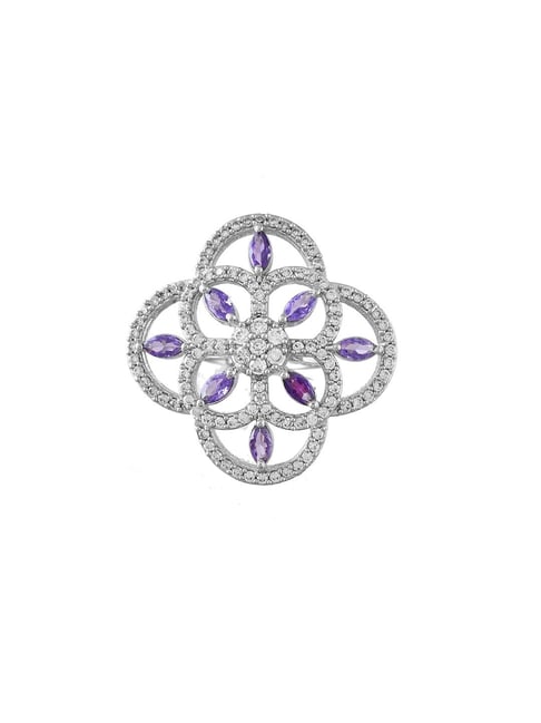 Voylla Silver Royal Romance Juliana Statement Casual Ring