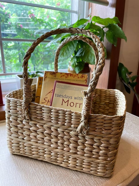 TESU Natural¿Kauna Grass Designer Basket with Handle