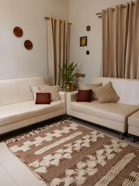 TESU Multicolor Wool Textured Handwoven Kilim Design 3 Carpet