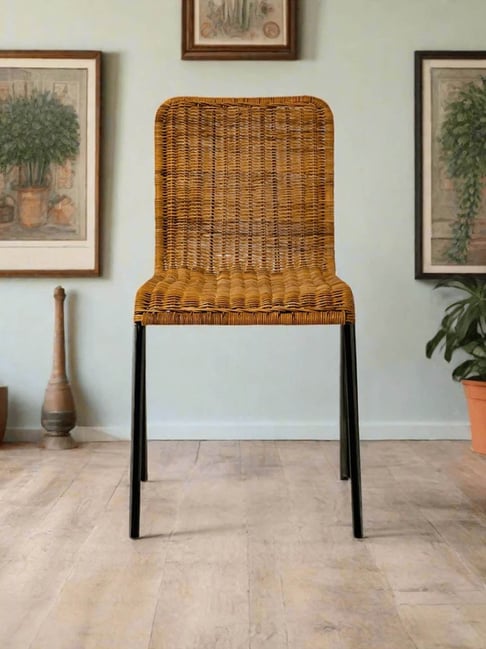 TESU Brown & Black¿Rattan Rustic Woven Accent Chair-picture-22