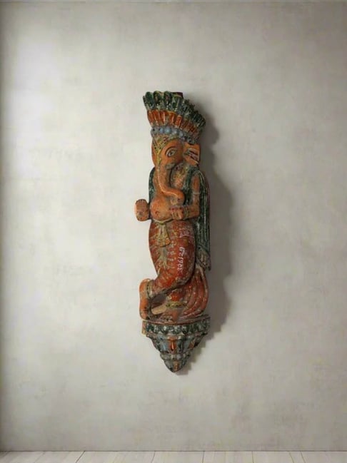 TESU Multicolor Wood Vintage Handcarved Ganesha Bracket
