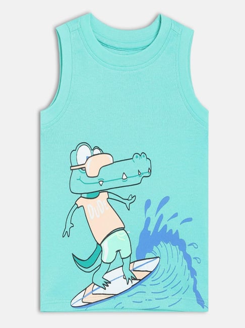 Miniklub Boys Mint Printed T-Shirt