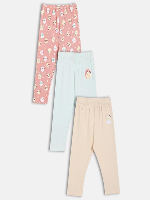 Miniklub Girls Multicolor Printed Capri - Pack of 3