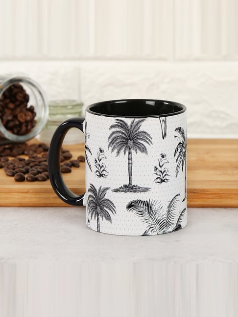 India Circus by Krsnaa Mehta Black Ceramic Monochrome Palms Coffee Mug (325 ml)-picture-25