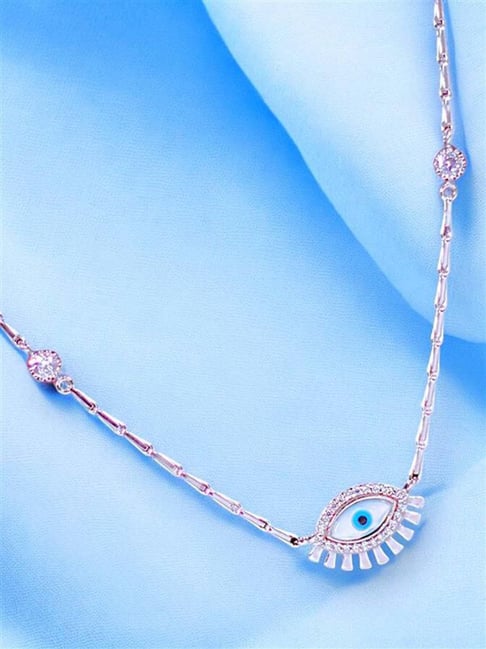 Taraash 925 Sterling Silver Evil Eye Jewellery Set with CZ for Women