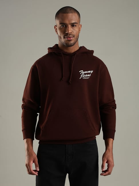 Tommy Hilfiger Brown Cotton Comfort Fit Printed Hooded Sweatshirt-picture-39