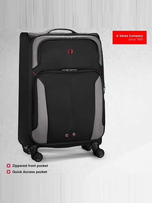 Wenger Black Castic Pro Textured Medium Softside Checked Luggage