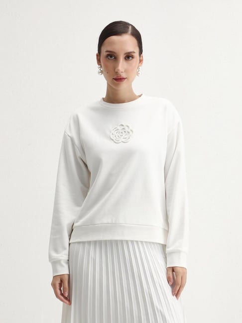 RAREISM Off White Cotton Printed Sweatshirt-picture-42