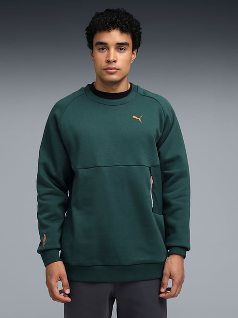 Puma Green Terrain Relaxed Fit Sweatshirt