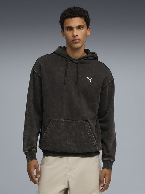Puma Black Essentials Elevated Washed Relaxed Fit Hoodie-picture-20