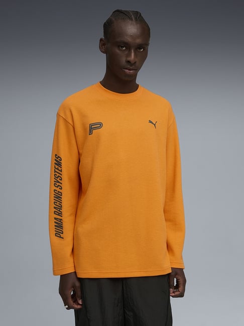 puma Pima Orange FUTURE ARCHIVE Printed Relaxed Fit Tee LS-picture-35